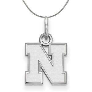 Sterling Silver U. of Nebraska XS (Tiny) Initial N Necklace - 24 Inch